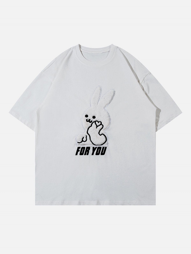 Noir  T Shirts Aelfric Eden Cute Love Rabbit Graphique Tee - THS-7842298